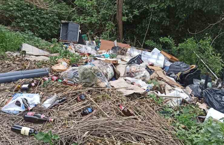 I rifiuti abbandonati lungo Via Pontina Vecchia
