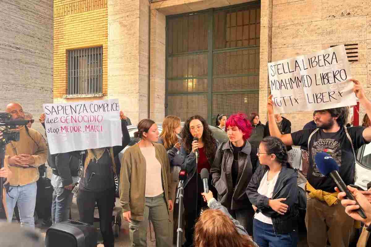 La protesta degli studenti all'università La Sapienza