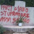 vandalizzata lapide di Forte Bravetta