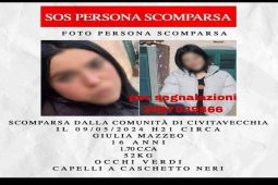 Locandina per la scomparsa di Giulia Mazzeo