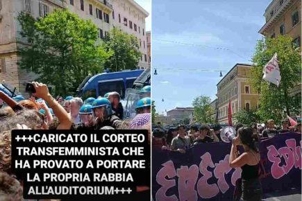 Scontri corteo femminista Roma