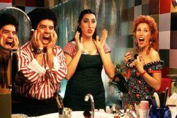 Pedro Almodóvar, Rossy De Palma e Verónica Forqué nel film Kika - Corpi in Prestito